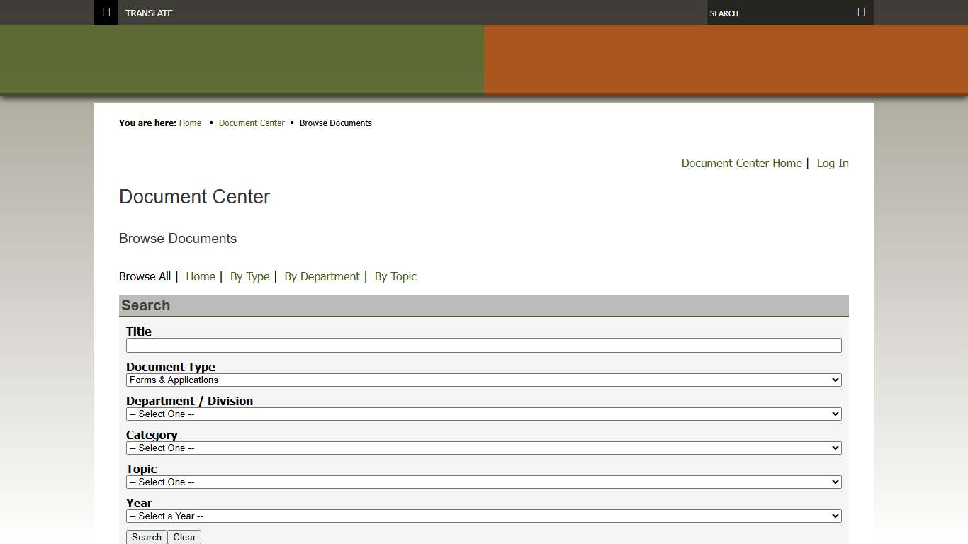Document Center / Browse Documents / City of Evansville, IN